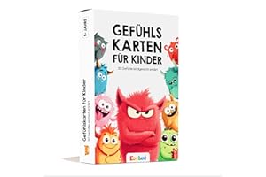 Edubini Gefühlskarten für Kinder [30 Karten + Erklärtexte] - Emotionskarten für Selbstregulation und EIN gutes Gefühl - (pädagogisch wertvoll) - Gefühlsmonster für gefühlsstarke Kinder