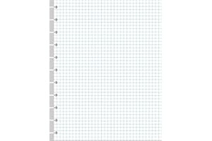 YARIDAR A4 TUL Discbound Grid Filler Paper - 11 Disc Graph Paper, Letter Size 100Sheets / 200Pages Loose-Leaf Paper, 100gsm White Paper, 8.5'' x 11''