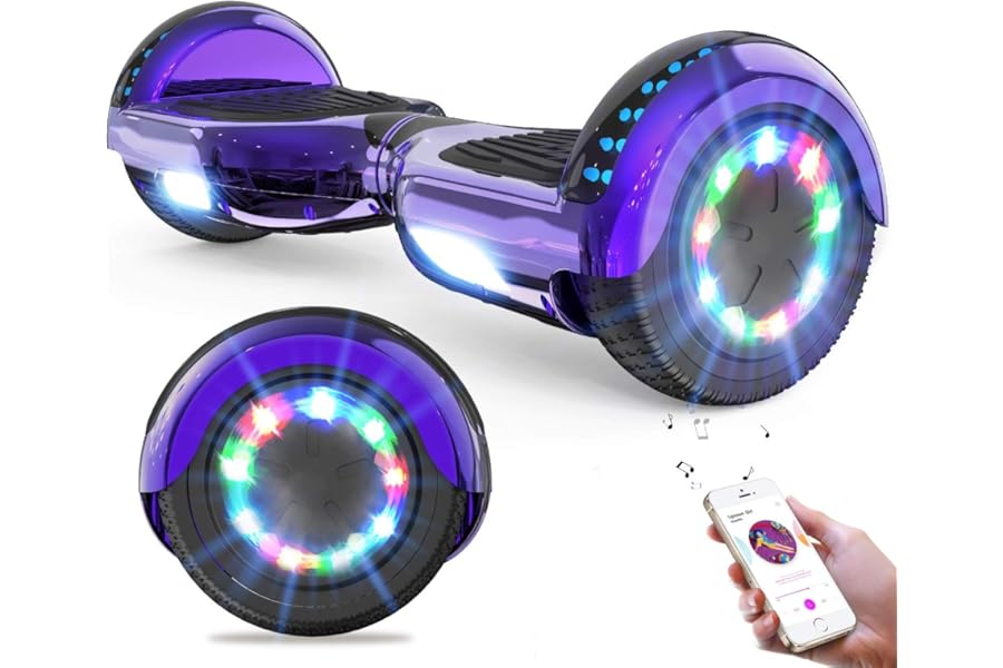GeekMe Hoverboards for kids 6.5 Inch, Quality hoverboards with Bluetooth Speaker,Beautiful LED Lights,Gift for kids and teenager