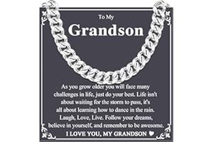 KORAS Mens Gifts for Him Husband Boyfriend Soulmate, Teenage Boy Gifts for Son Grandson, 8mm Cuban Chain Necklace, Valentines Gifts for Him, Jewellery Presents for Birthday Christmas Anniversary