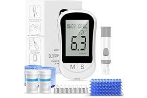 Rewing Blood Sugar Monitor Blood Sugar Test Kit with 100 Test Strips & 100 Lancets, No Coding Diabetes Testing Kit 250 Memory 5 Seconds Accurate for Diabetics Home Self-Testing-in mmol/L