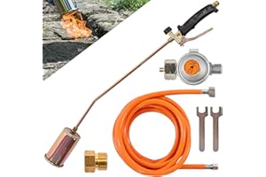 Fepro Gasbrenner Abflammgerät inkl. 4,5m Schlauch, 4 bar Druckminderer und Zubehör, 58kW - ideal für Unkrautvernichtung, Anzünder, Bitumenbahnen schweißen uvm.