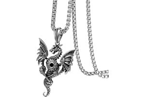 Flongo - Collana da Uomo Punk con Pendente Ciondolo Guantoni Boxe Glove in Acciaio Inossidabile Colore Argento