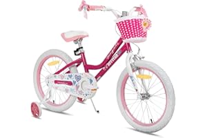 JOYSTAR Bicicletta per bambini 12/14/16/18/20 pollici per bambine dai 2 ai 13 anni, bicicletta da 12/14/16/18/20 pollici con ruote di supporto e cestino