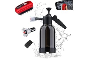 HiGropcore Schaumsprüher für Autowäsche Drucksprühflasche Auto Sprühflasche Cleaning Sprühflasche Garten Sprühschaumreiniger für Autowäsche Gartenarbeit (Schwarz+Kfz-ölfilm-reinigungsbürste)