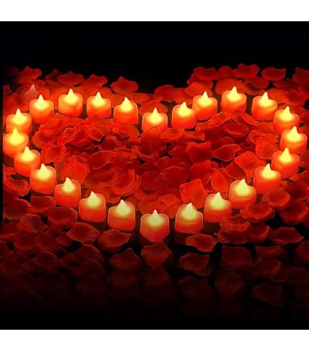 Set Decorazione I Love U Con Lettere LED, 24 Candele E 1000 Petali Di Rosa – Per San Valentino E Proposte - 5