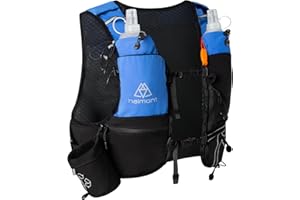 Haimont Hydration Running Vest with Water Bottles for Women Men, Adjustable Lightweight 8L Water Backpack with Soft Flasks for Trail Running Marathon