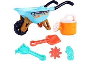 JAWSEU Giocattoli da Spiaggia, 6 Pezzi Bambini Carriola Giardinaggio E Spiaggia Balneare Play Set, Set Mare Giocattoli Giochi Estivi per Bambini