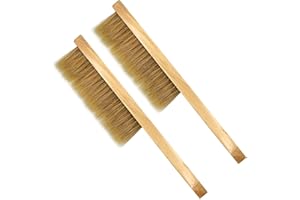 ZffXH Lot de 2 brosses à abeilles avec manche en bois - Brosse de nettoyage en crin de cheval - Outil d'apiculture - Brosse de ruche