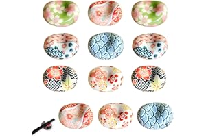 Xiuyer Baguettes en Céramique Support, Porte-Baguettes en Céramique Imprimé à La Main Repos Cuillère Fourchette Style Japonais Porte-Bague, Porte - Baguettes pour la décoration de la Maison