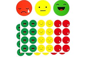LLMTN 1200 Stück Emotion Aufkleber für Lehrer und Kinder, Rot Gelb Grün Pädagogische Belohnung Bewertung Aufkleber 2.5CM