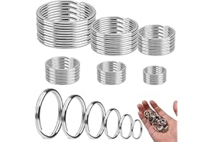 NIKSULTANT 60 PCS Key Ring Hoops Round Silver Key Rings Key Rings Hoops Rings Key Chain Ring Making Craft DIY Accessory Small Keyring Rings Hoops Mini Split Jump Ring Key Ring Keyring Loop Connector