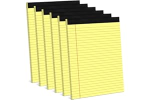 AIDUNMIS Note Pads 8.5 x 11 Wide Ruled Lined Writing Pads Yellow Legal Pads Letter Size 8.5 x 11 Notebook for Work Micro Perforated Legal Notepads Yellow Lined Paper Pads 28 Lines - 6 Pads/Pack, 30 Sheets/Pad