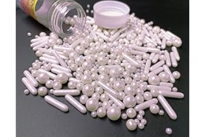 SONSMER Sprinkles Pearl Sugar Candy 100 g / 3,52 oz Taille de mélange Cuisson Décorations de gâteaux comestibles Cupcake Toppers Décoration de biscuits Célébrations de crème glacée Party Chirstmas (blanc)