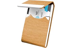 Waylipun Porte-Cartes de Visite, Métal Porte-Cartes de Visite en Cuir Synthétique pour Homme et Femme avec Fermeture magnétique, pour Garder Les Cartes de Visite en Parfait état (Marron)