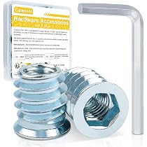 24 Inserts Filetés M6x20mm - Pour Meubles, écrous Hexagonaux - Uxcell