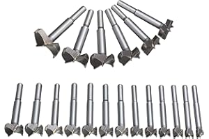 HPMAISON Forstner Drill Bit, 19PCS Tungsten Steel Boring Hole Saw Set, 10mm - 40mm Forstner Drill Cutter Bit Set Round Shank Wood Tools