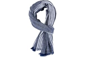 YONKOUNY Écharpe Hommes Mode Automne et Hiver Echarpe de Plissée Coton Lin Longue Écharpe Châle