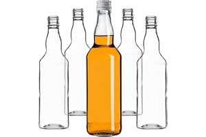KADAX Uppsättning med 100 glasflaskor 500 ml med skruvlock, vit – tomma flaskor för fyllning för juice, likör, olja, vinäger