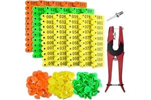 WMYCONGCONG 300 PCS 1-100 Number Plastic Livestock Ear Tag Animal Tag for Goat Sheep Pig + 1 PCS Ear Tags Applicator