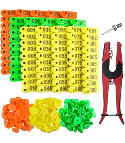 300 Targhette Auricolari Per Animali - Set Con Pinza Per Capre, Pecore E Cani - Foto 2