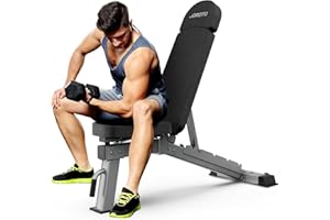 ‎JOROTO JOROTO Premium Hantelbank | Praktische Fitnessbank, geeignet als Schrägbank & Flachbank Bankdrücken Bank für Ganzkörpertraining | MD80, Folding Flach Einstellbar Bauch