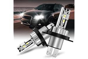 JOSHF Bombilla Led H4, 60W CSP 13000LM 6000K Lámpara de Faro para Coches y Motos, Bombillas Halógenas de Repuesto, Led H4/HB2/9003 Para Luces largas/Luces Cortas(2Lámparas)