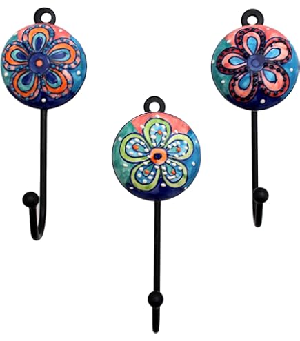 TentHome Garderobenhaken 3er Set - Blattform Metall Haken In Gold Für Wandmontage