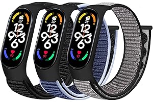 SHIJZWD Cinturino in nylon compatibile con Xiaomi Mi Band 7/Mi Band 6/Mi Band5/Mi Band 4/Mi Band 3/Amazfit Band 5, Polsino di ricambio sportivo regolabile in nylon per Mi Band 7 6 5 4 3