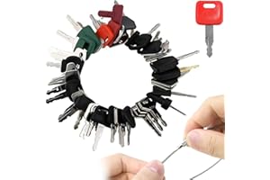 VEXNOOK 42PCS Ignition Starter Plant Digger Key Set - Universal Dumper Machine Replacement Ignition Switch Keys Compatible with Caterpillar, Kubota, John Deere, Komatsu, Bobcat, Ford, JCB, Genie and More