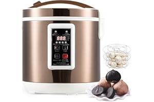 Moongiantgo 7.5L Fermentador de Ajo Negro, Olla Automática de Ajo, Natto, Yogur, Kimchi, Máquina Fermentadora de Vino, Cocedor de Ajo con Control Automático, Control de Tiempo y Temperatura, 220V