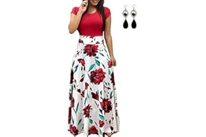 UUAISSO Femmes Robe De Plage Longue Decontractée Imprime Manche Courte ÉTé Boho Maxi Grande Taille
