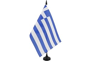 AZ FLAG Bandiera Da Tavolo Grecia 21x14 cm - Piccola Bandierina Greca 14 x 21 cm