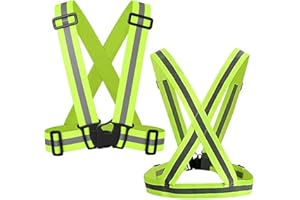 SANTOO 2er Reflektorweste Running Sicherheitsweste Fahrrad Warnweste Motorrad Auto Damen Herren Leicht Elastisch Laufweste - Reflektierende Weste Joggen für Erwachsene Kinder (Typ A)