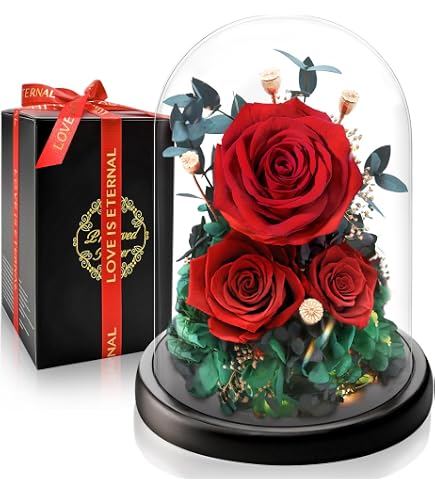 Rosa rossa di San Valentino in cupola di vetro, regalo personalizzato per la moglie, decorazione d'amore incantata, rosa de La bella e la bestia, regalo romantico personalizzato - Italia