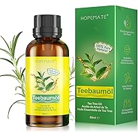 Teebaumöl 100% Reines und Naturrein, 60ML Tea Tree Oil Anti Pickel, Akne, Warzen und Andere Hautprobleme, Vegan Teebaum Äther