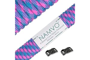 Namvo Wild Elk Paracorde Type III 9 brins intérieurs en nylon résistant à la rupture Violet 30,5 m