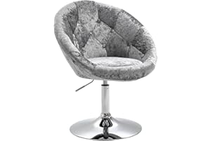 ‎SVITA SVITA Havanna Cocktail-Sessel Lounge Clubsessel Drehsessel Samt-Optik glänzend Retro Barhocker Samt Silber