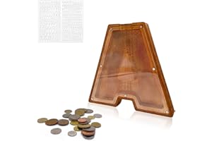 MEDOYOH Buchstabe A Spardose Buchstabe Holz Groß, 23CM/9IN A-Z Buchstaben Spardose Hölzerne Sparbüchsen Alphabet Münze Bank Münze Sparschwein Geld Bank für Erwachsene Kinder Geburtstagsgeschenk