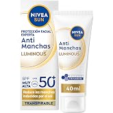 NIVEA SUN Luminous 630 Face Sunscreen SPF 50+, 40 ml | Face Sunscreen with Hyaluronic Acid, Thiamidol and Luminous 630, Light
