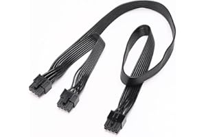 YieJoya Câble PCIE pour Corsair, PSU 8Pin mâle vers double PCIe 8Pin (6+2) mâle Câble d'alimentation pour Corsair Modular Power Supply RM/HX/CX-M Series