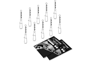 AMZfishing NEU 10x High-Speed Wirbel mit Fastlock-Karabiner | Dreifachwirbel | Angelwirbel | Forellenwirbel | Angelzubehör | Forellenköder | Wirbelsortiment | Angeln Wirbel | Angeln Zubehör (10, 8)