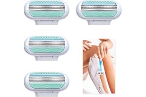 EIAIGKY 4 Lamette di Ricambio Premium per Rasoio da Donna, Venus Lamette Donnai a 3 Strati con Striscia Idratante Skin Cushion, Compatibili con Venus Extra Smooth, per una Rasatura Profonda e Duratura