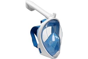 Emsmil Máscara de buceo de 180°, máscara completa, máscara de buceo, máscara de buceo, máscara completa, antivaho, para natación, esnórquel, buceo, niños, azul, XS