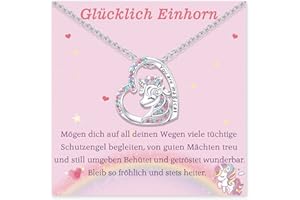 Aunis Mädchen & Pferd Herz Kette Geschenke für Mädchen Weihnachten Geburstag Schultag