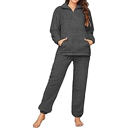 Pyjama Femme 2 Pièces En Polaire Hiver - Haut Manches Longues Et Pantalon - Doux, Chaud - Pour Maison, Nuit Et Loungwear