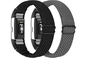 Janpso Bande élastique en Nylon Compatible avec Fitbit Charge 2 uniquement, ceinture de remplacement de sport en Nylon élastique réglable pour hommes et femmes