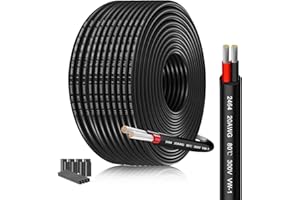 20/2 AWG Electrical Wire | SCHDRA 2x0.5mm² Tinned Conductors 82.02FT/25M | 12V/24V Automotive Grade Cable | for LED Transformers, Boat Systems, Thermostats & Solar Controllers