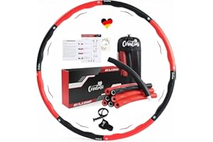 ‎CORADOMA CORADOMA® Hula Hoop Reifen Erwachsene 1,2kg Fitnessreifen Hullahub Reifen zum Abnehmen Hoola Hoop Fitness für Anfänger & Fortgeschritten | Wellen zur Massage | inkl. Tasche, Workout Plan und Maßband