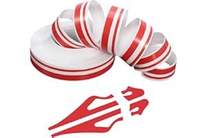 TOMALL 9,8 m Pegatinas de rayas de para capó de coche carreras deportes cinta de rayas para parachoques de coche decoración modificada universal(rojo)